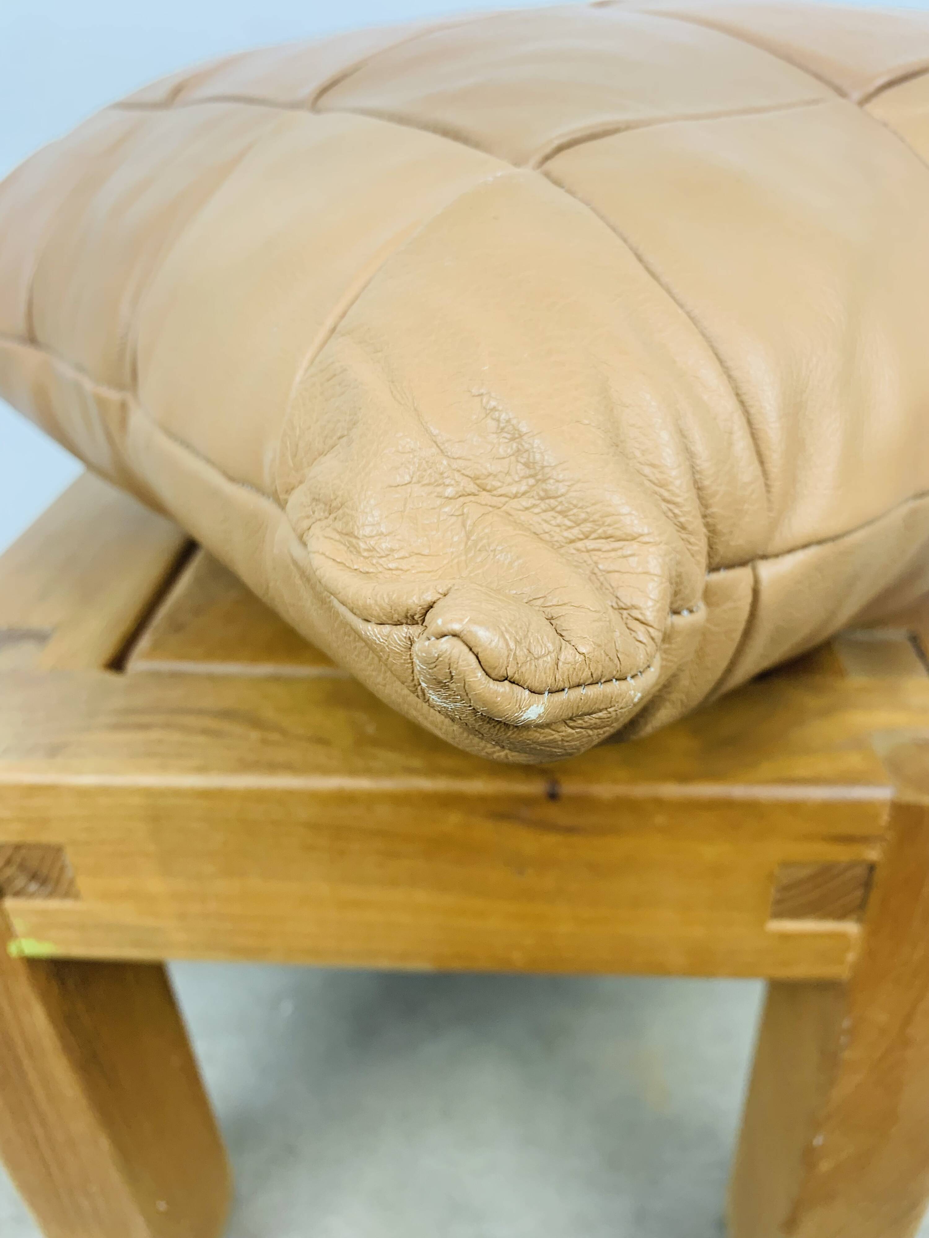 Vintage patchwork leather cushion