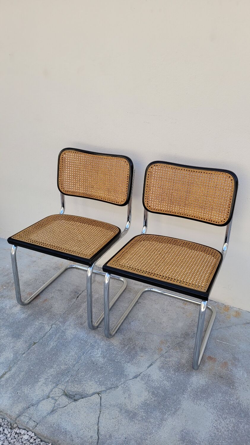 Paire de chaises b32 de Marcel Breuer en cannage