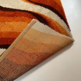 Large Psychedelic "WAVE"High Pile Rug by Prinstapijt Desso, Netherlands 1970s