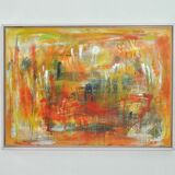 Contemporary painting "A City - II", oil on canvas by Mette Birckner, 2005