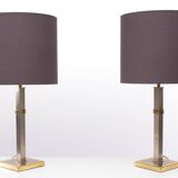 Belgo Chrome table lamps 1970s Belgium