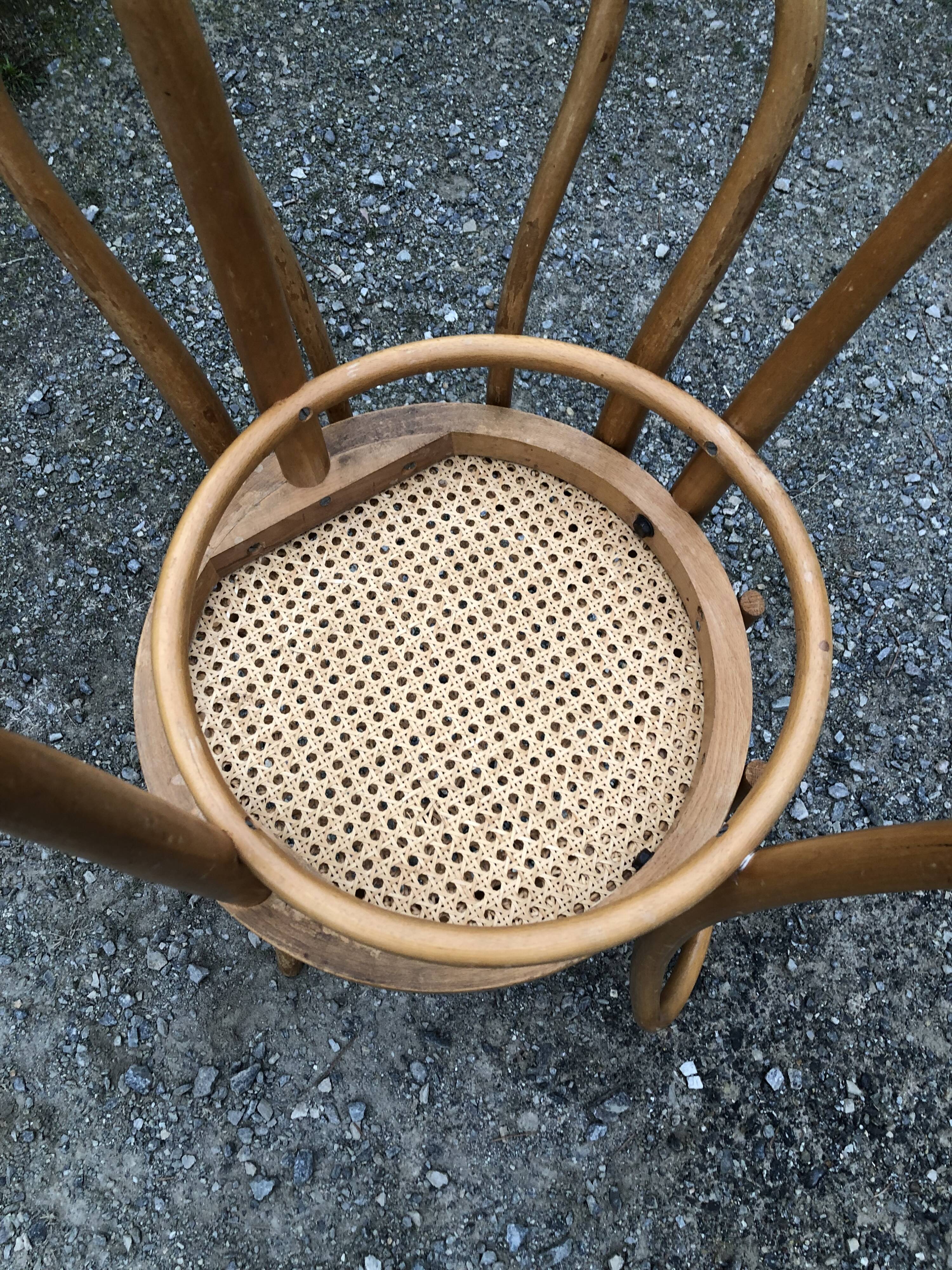 4 chaises bistrot vintage cannées