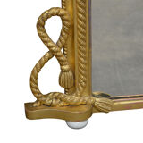 Miroir de cheminée victorien en bois doré 126x91cm