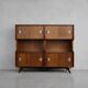 Vintage Mid-Century Danish Modern Teak Sideboard with Hand-Painted Pattern