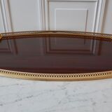 Plateau en formica et laiton doré années 50