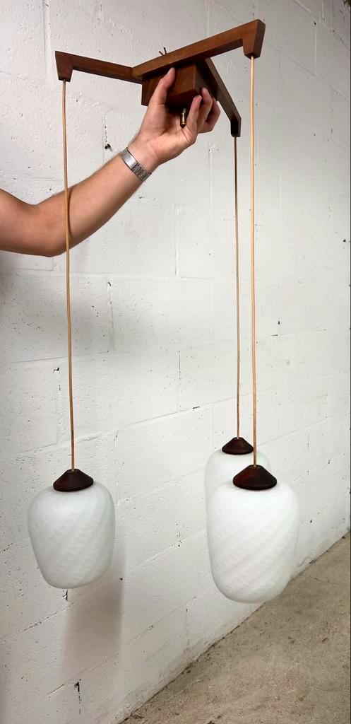 Vintage ceiling lamp with wood accent