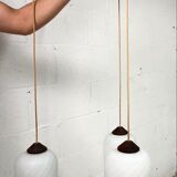 Vintage ceiling lamp with wood accent