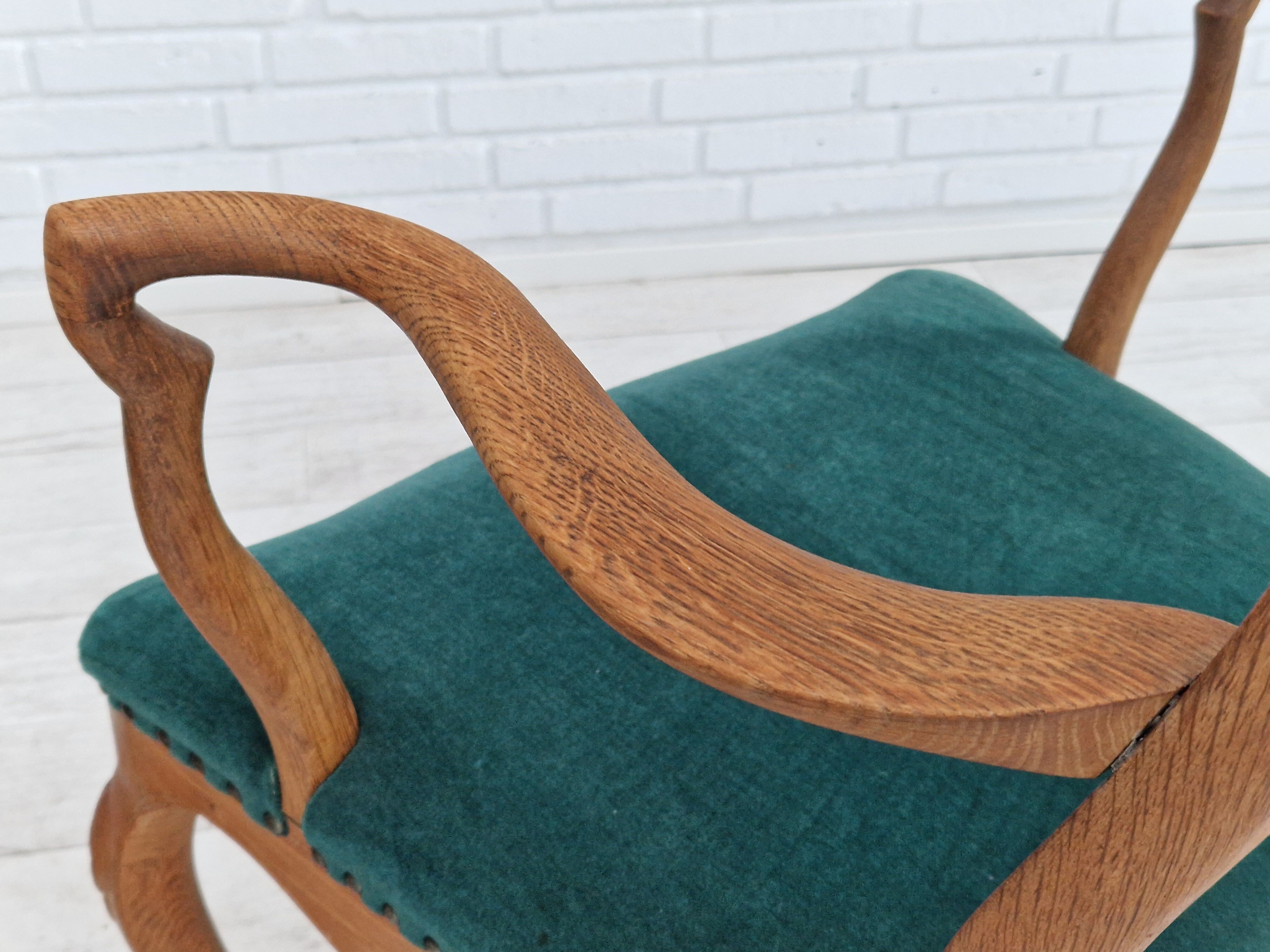 1960s, Danish design, pair of armchairs, oak wood, original very good condition