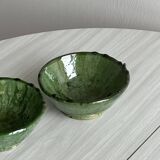 Two Moroccan handmade ceramic bowls
