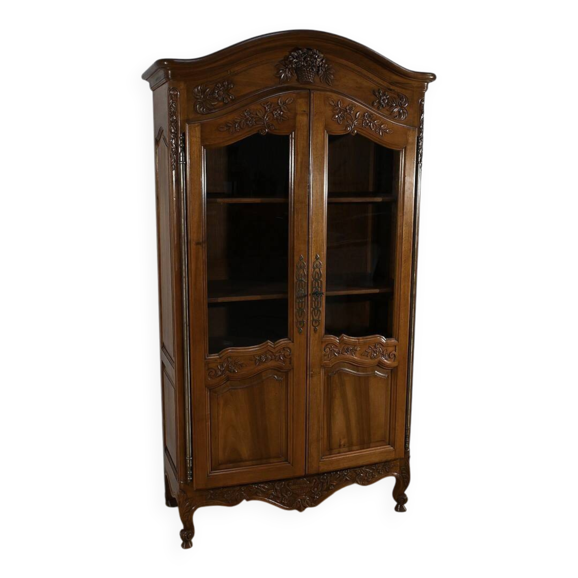 Walnut Display Cabinet, Louis XV Style – Late 19th Century