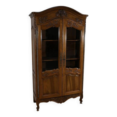 Bibliothèque Vitrine en Noyer, Style Louis XV – Fin XIXe