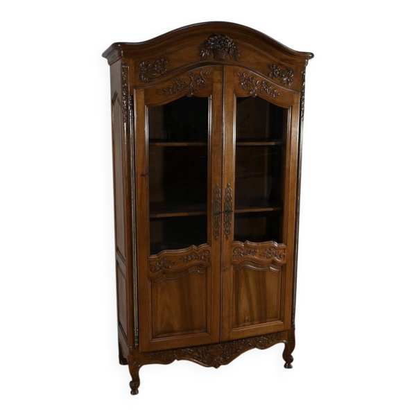 Bibliothèque Vitrine en Noyer, Style Louis XV – Fin XIXe