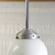 Suspension industrielle globe opaline - mid. XXéme