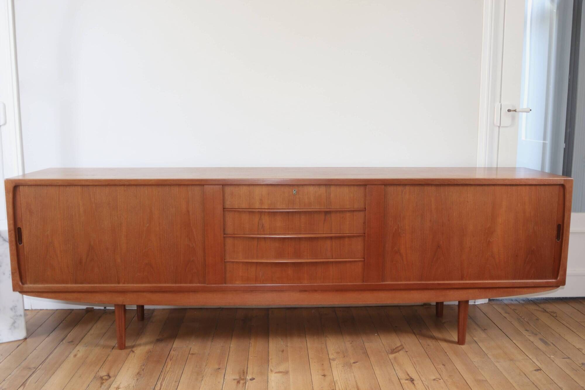Large vintage Danish teak sideboard from the 1960s.