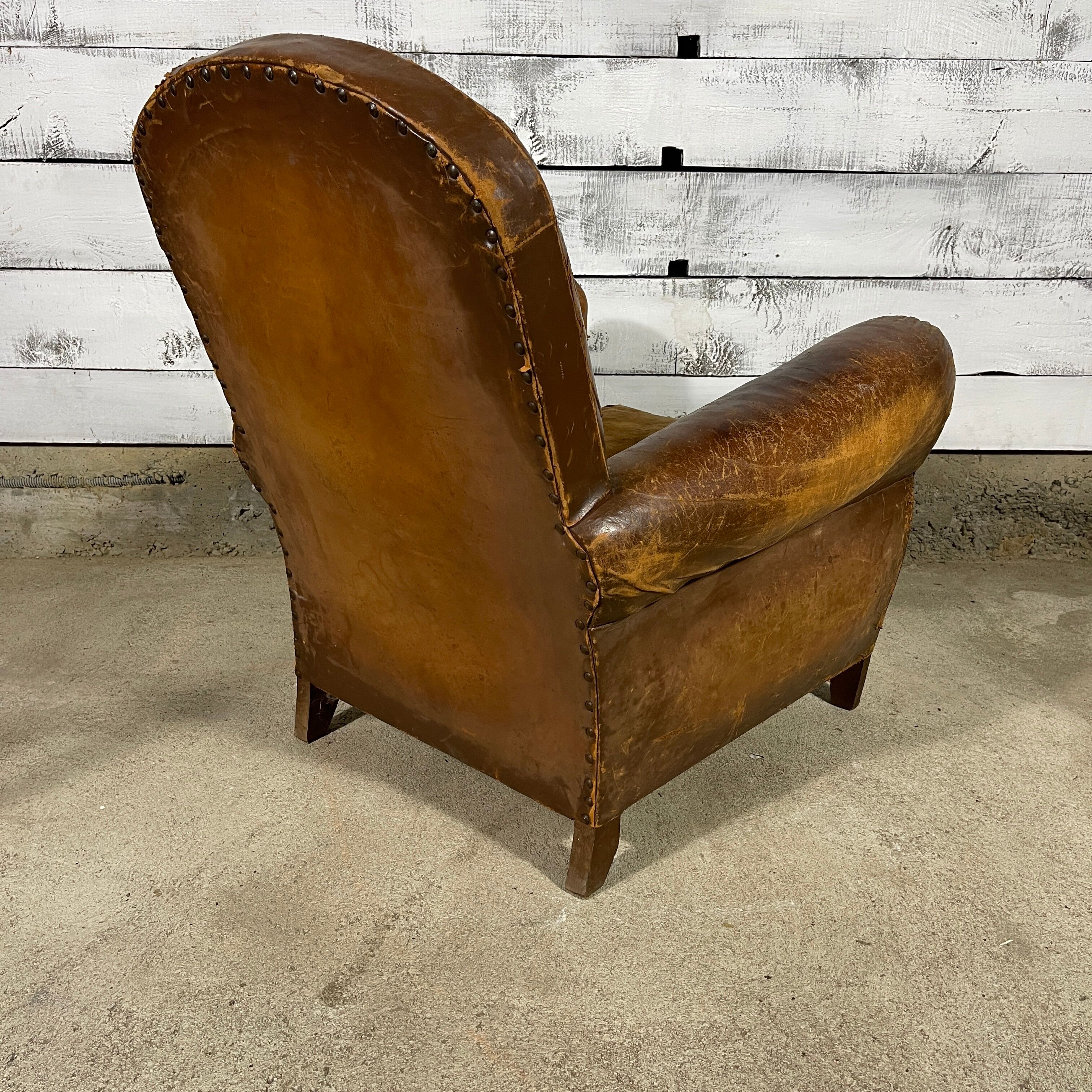 Leather club chair