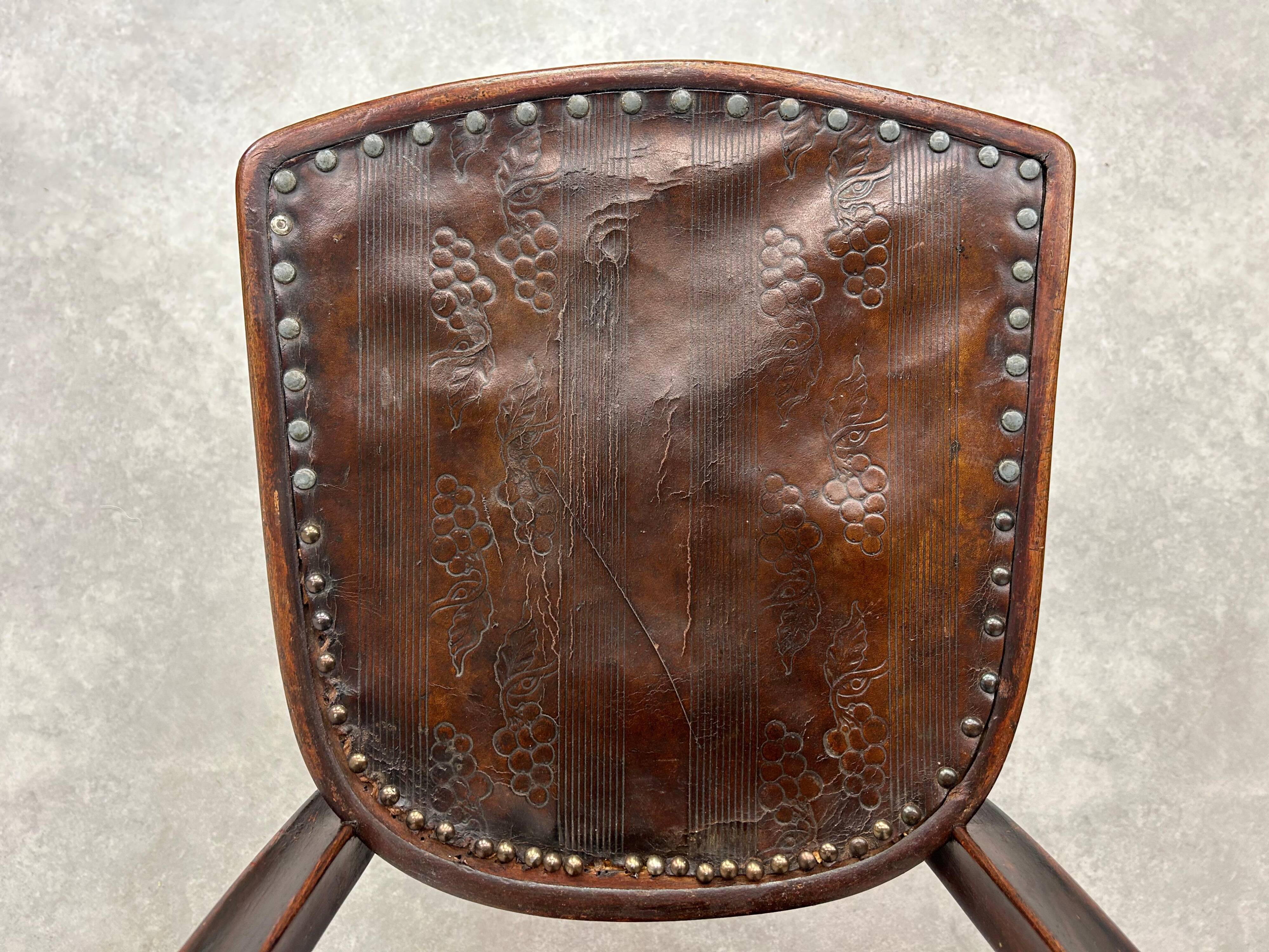 Jugendstil dining chair by Gustav Siegel for J&J Kohn