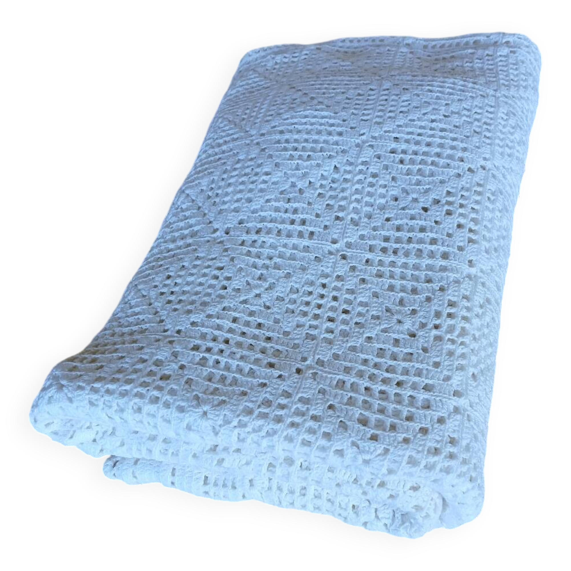 Handmade crochet antique bedspread