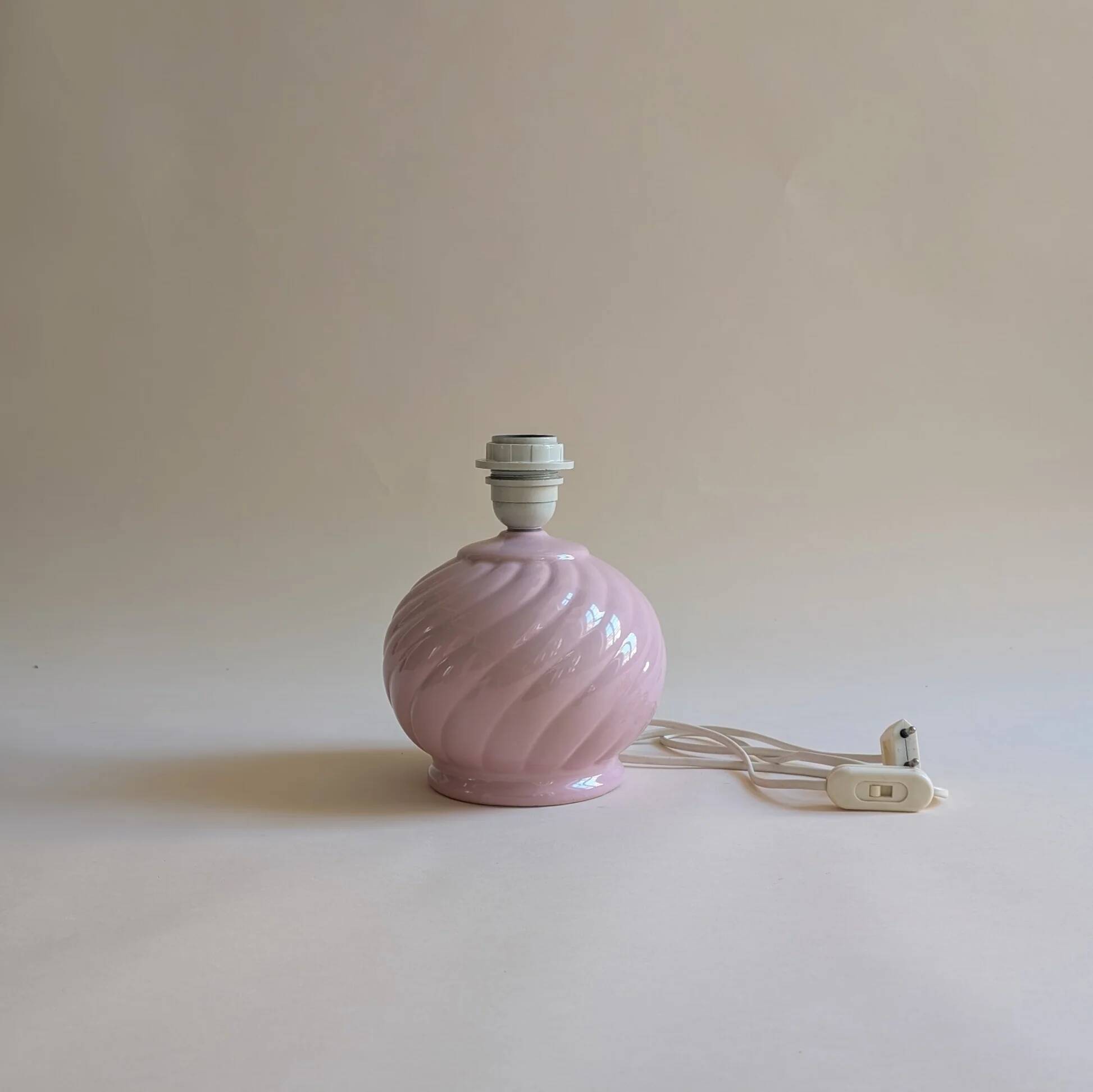 Candy pink ceramic lamp