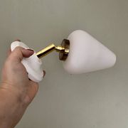 Vintage tulip wall light in white opaline