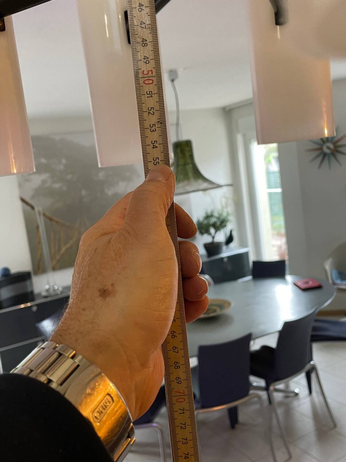 Vintage 9-light pendant light in Perspex