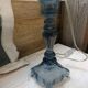 Paire de lampes en verre bleuté
