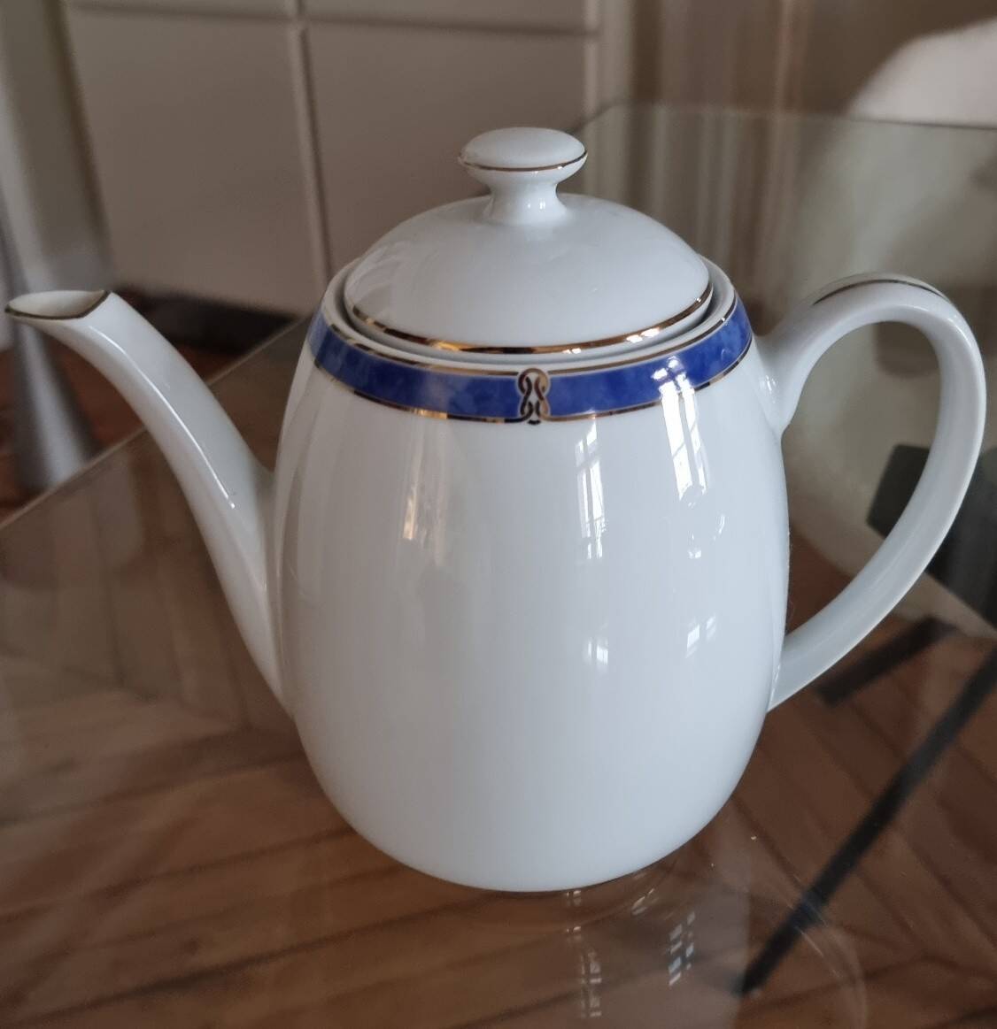 Service à café/thé Christofle Océana Bleu, porcelaine de Limoges