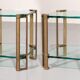 Peter Ghyczy side or coffee tables T24 double glass 70s design 45x45x45