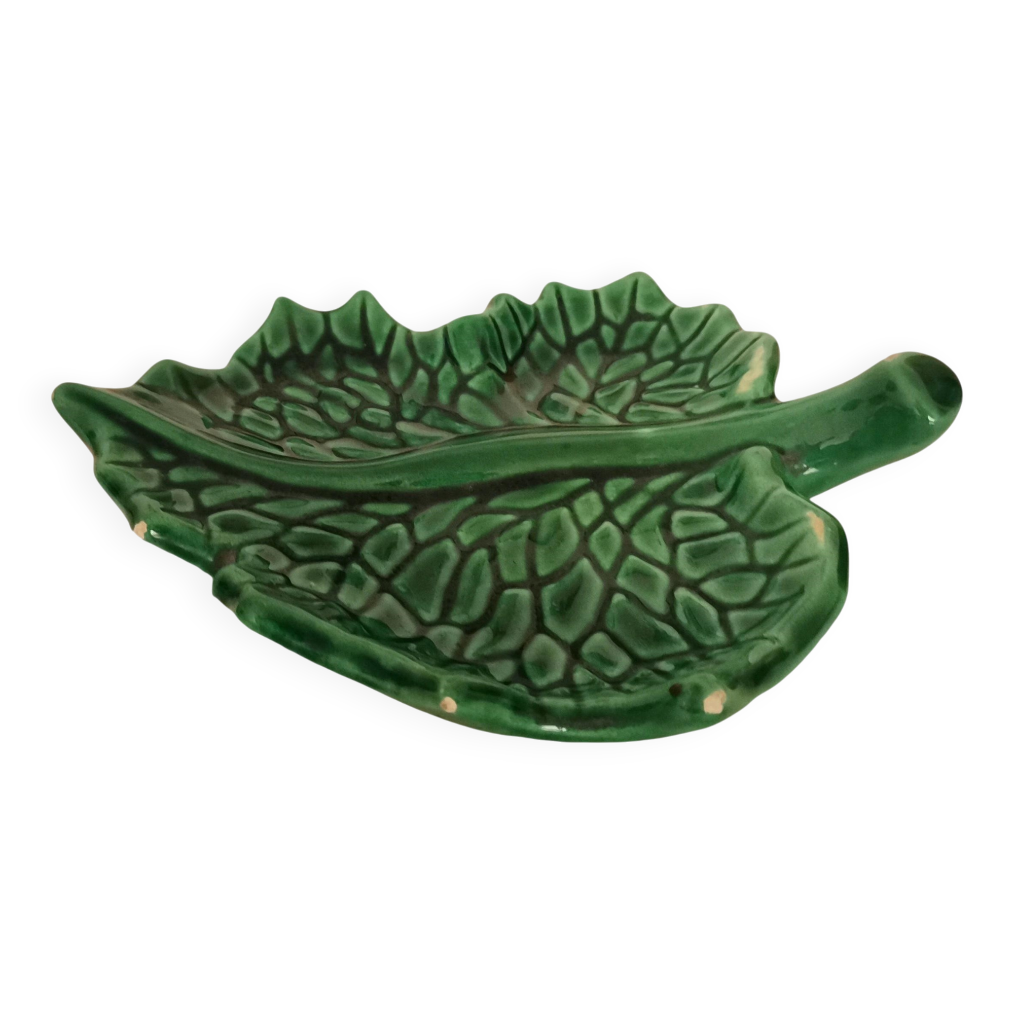 Green leaf trinket bowl by Vallauris