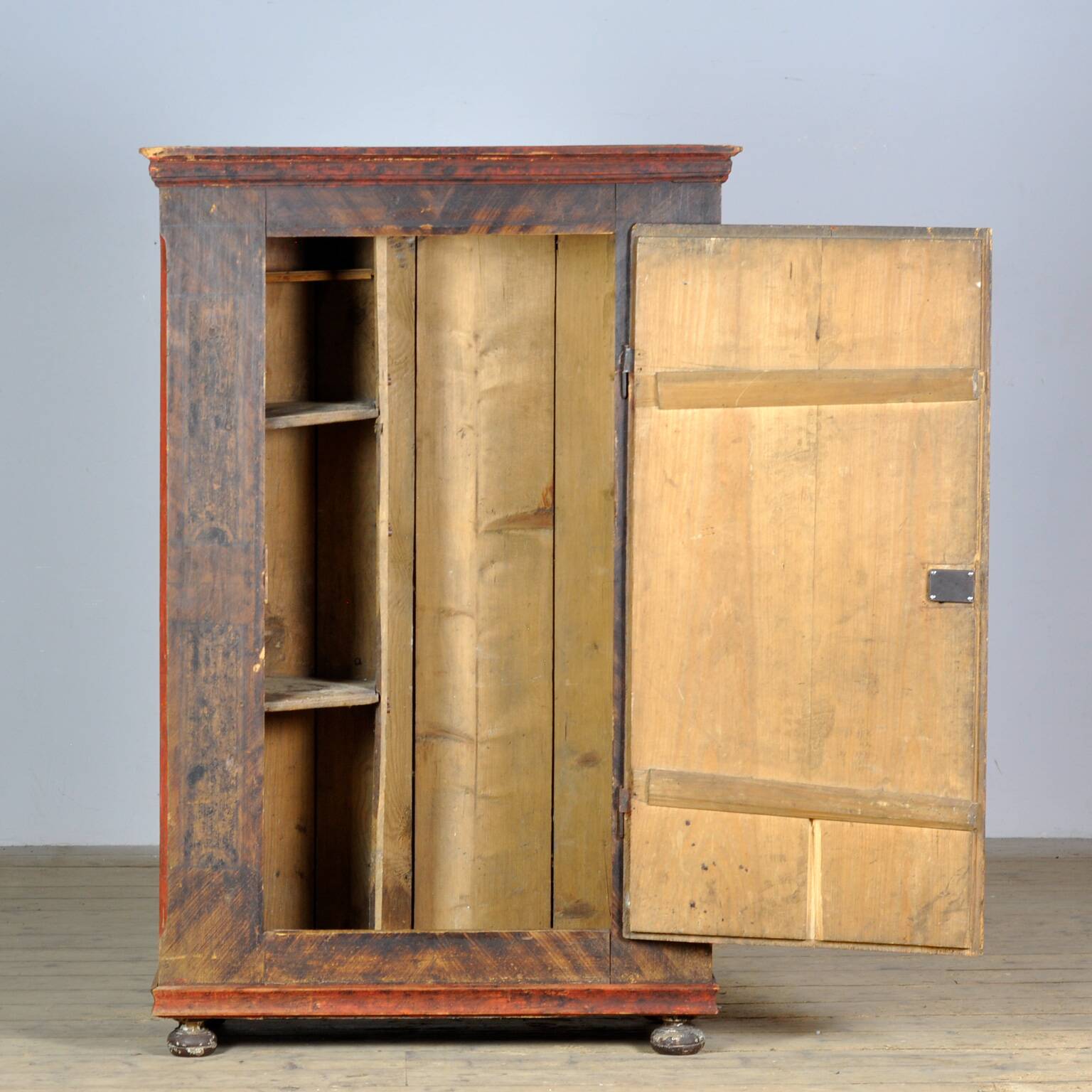 hand painted pine cabinet, circa 1850