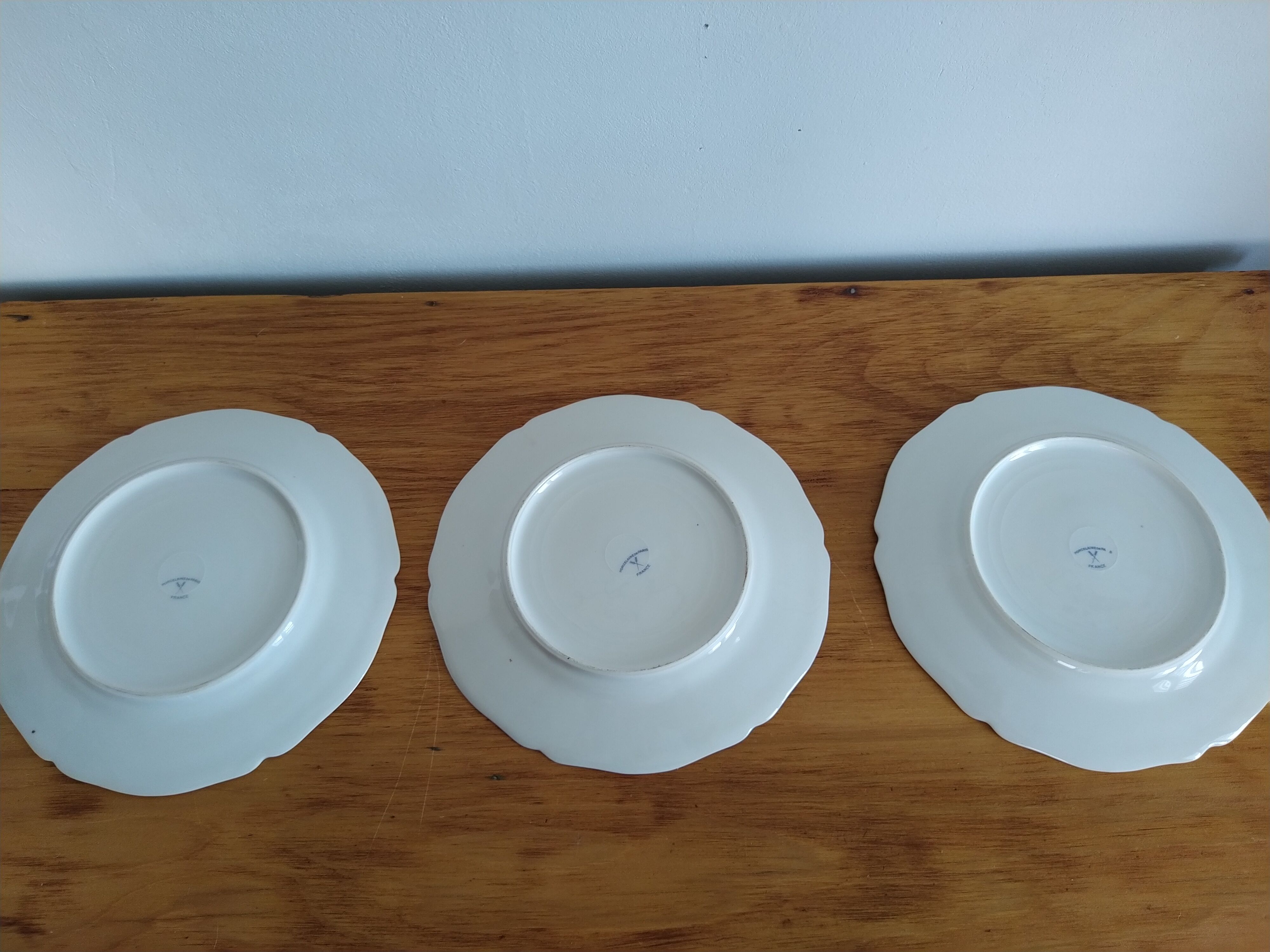 Lot 3 plates tacot vintage car porcelain