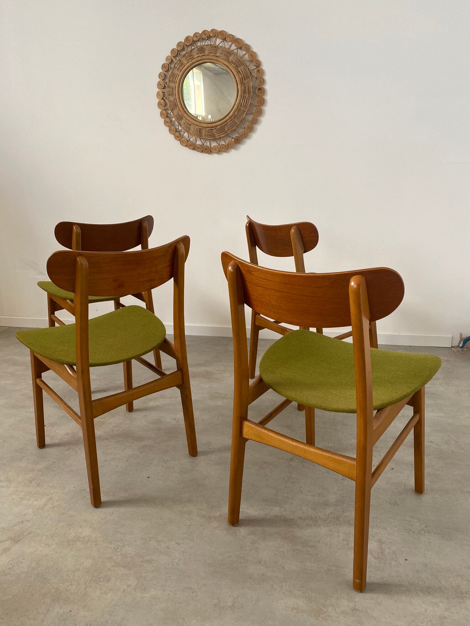 4 old vintage Scandinavian design chairs