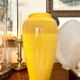 Yellow glazed ceramic vase