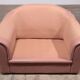 Ensemble de salon italien vintage – 4 pièces en cuir rose (années 1970)