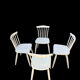 Série de 4 chaises vintage en bois massif style Scandinave