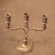 Small three-armed candlestick in pewter.