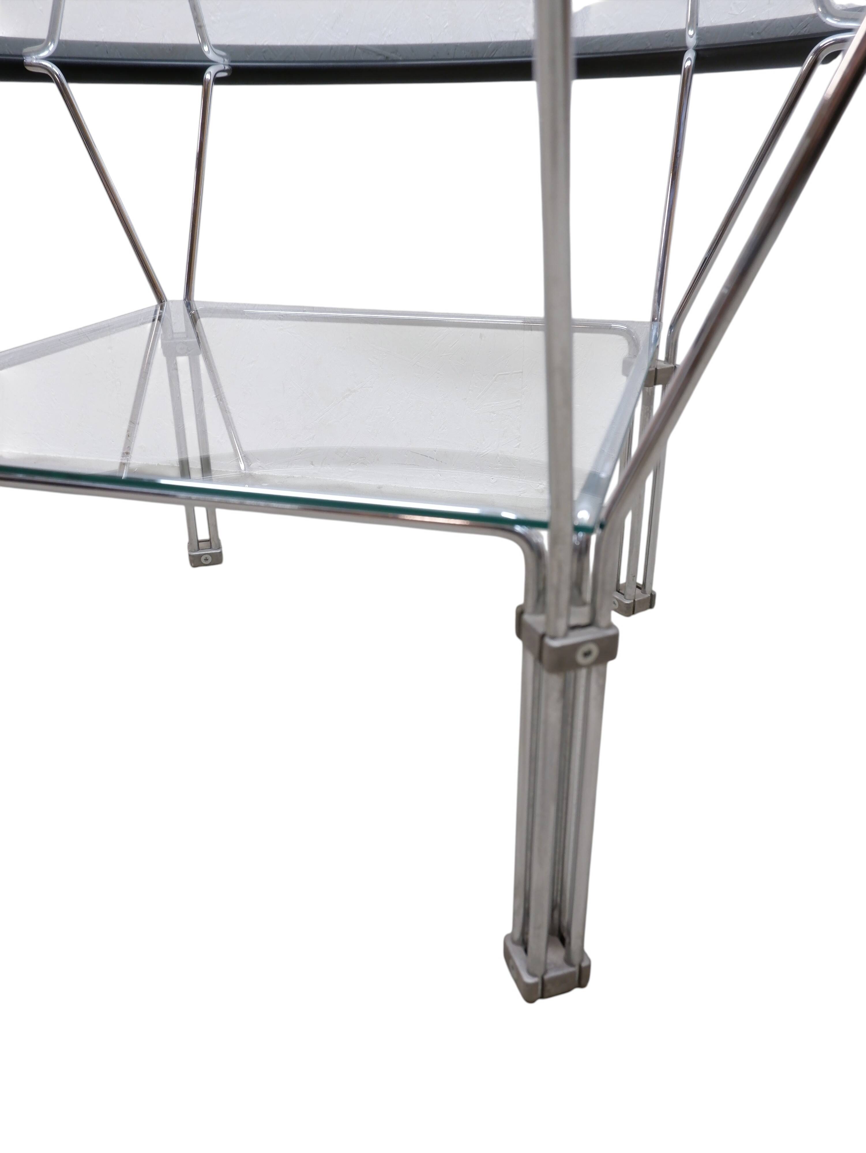 Table basse en verre industriel des années 1970