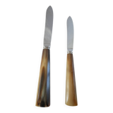 Art Deco horn walking knife set (2 knives, 12 large and 12 small)