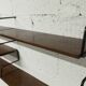 Zigzag string shelf 3 black ladders 5 teak shelves 1950