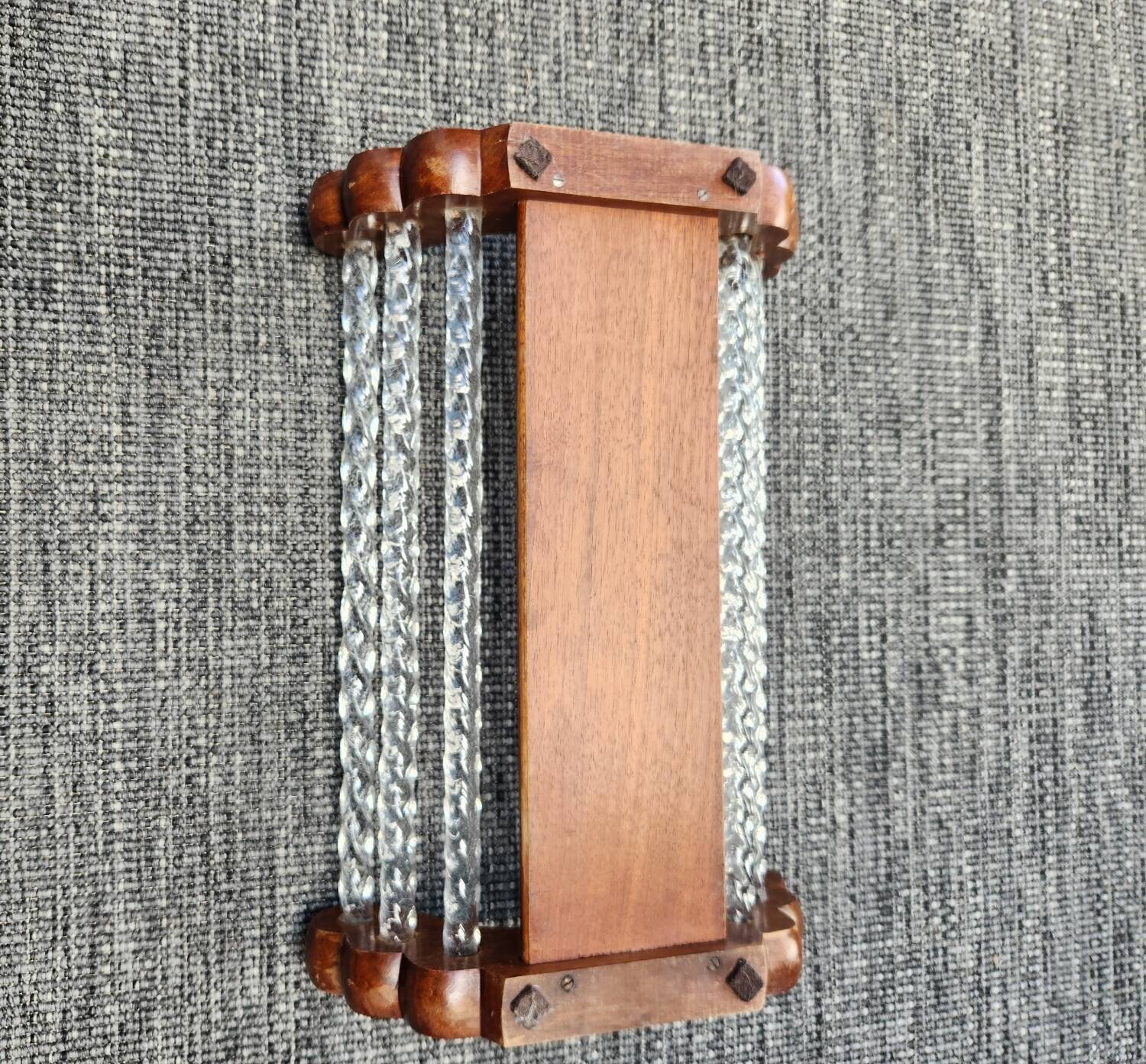 Corbeille en bois et cristal : Art Déco