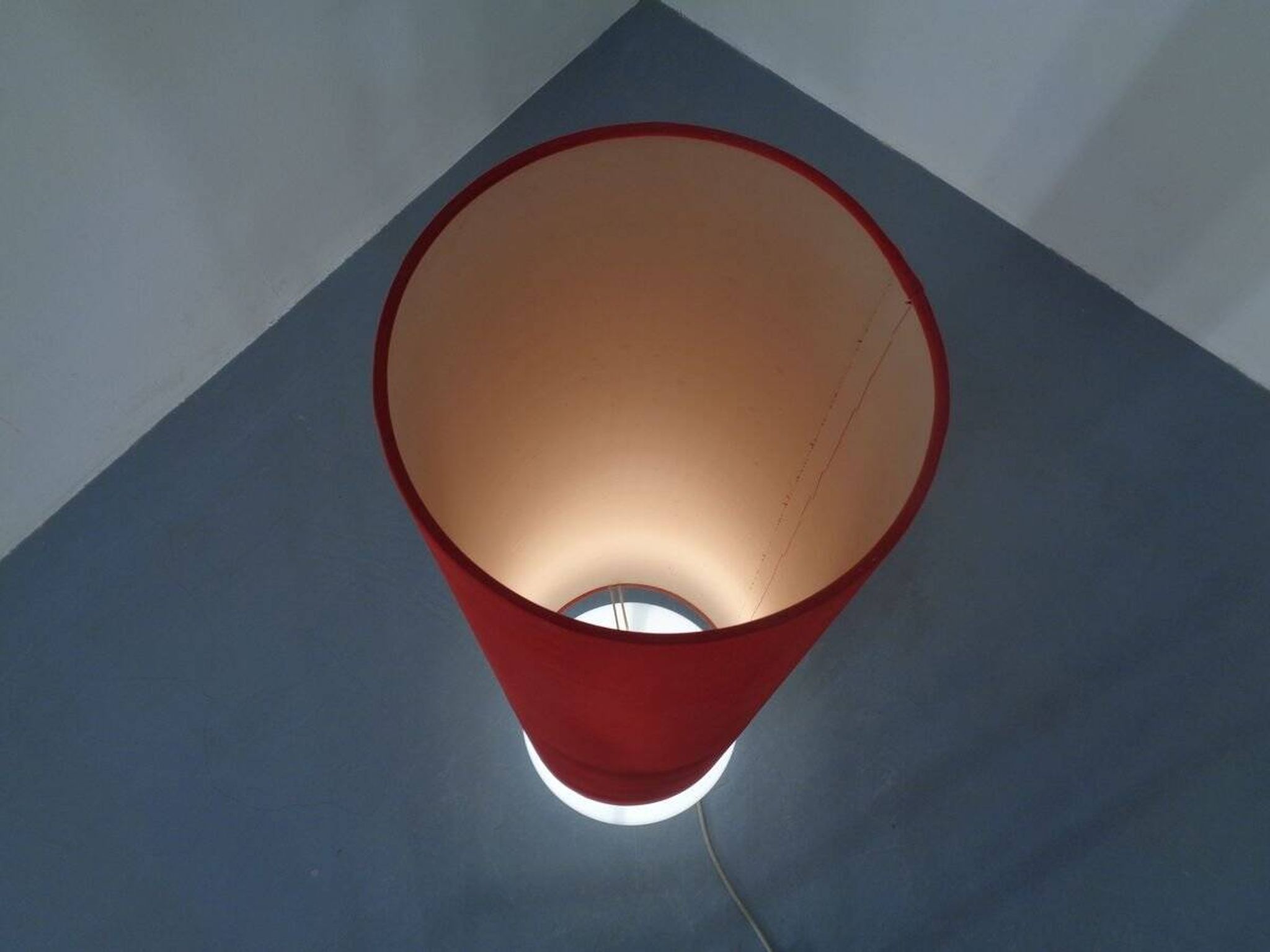 Floor lamp with illuminated glass stand from Doria Leuchten, 1960s.