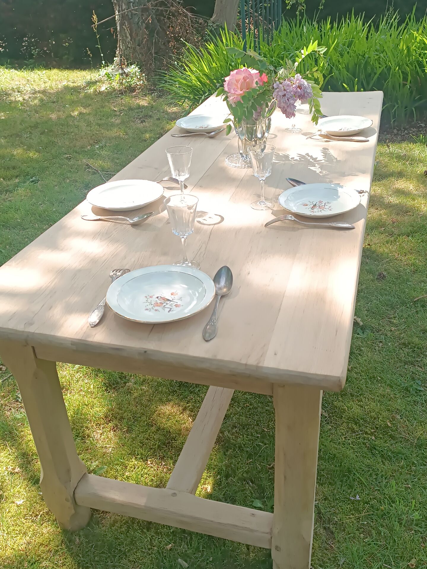 Renovated solid oak farmhouse table