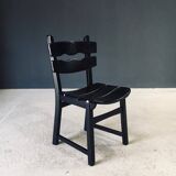 Brutalist dining chairs by Dittmann for Awa Radbound, Netherlands, 1970s, set of 6.