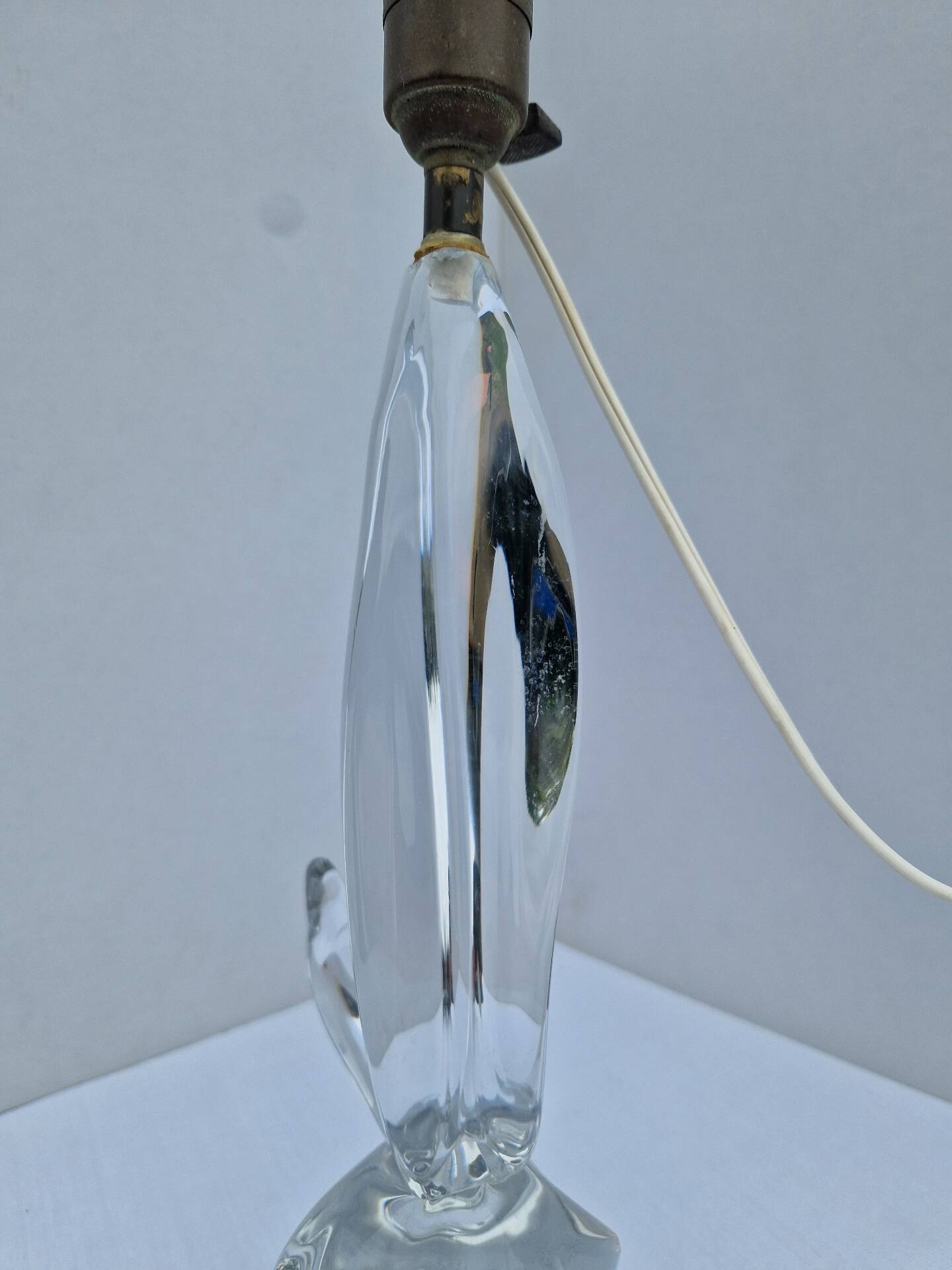 Lamp Base Swan Neck Signed Daum