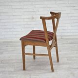 1960s, pair of Danish dining chairs, solid oak wood, furniture wool.