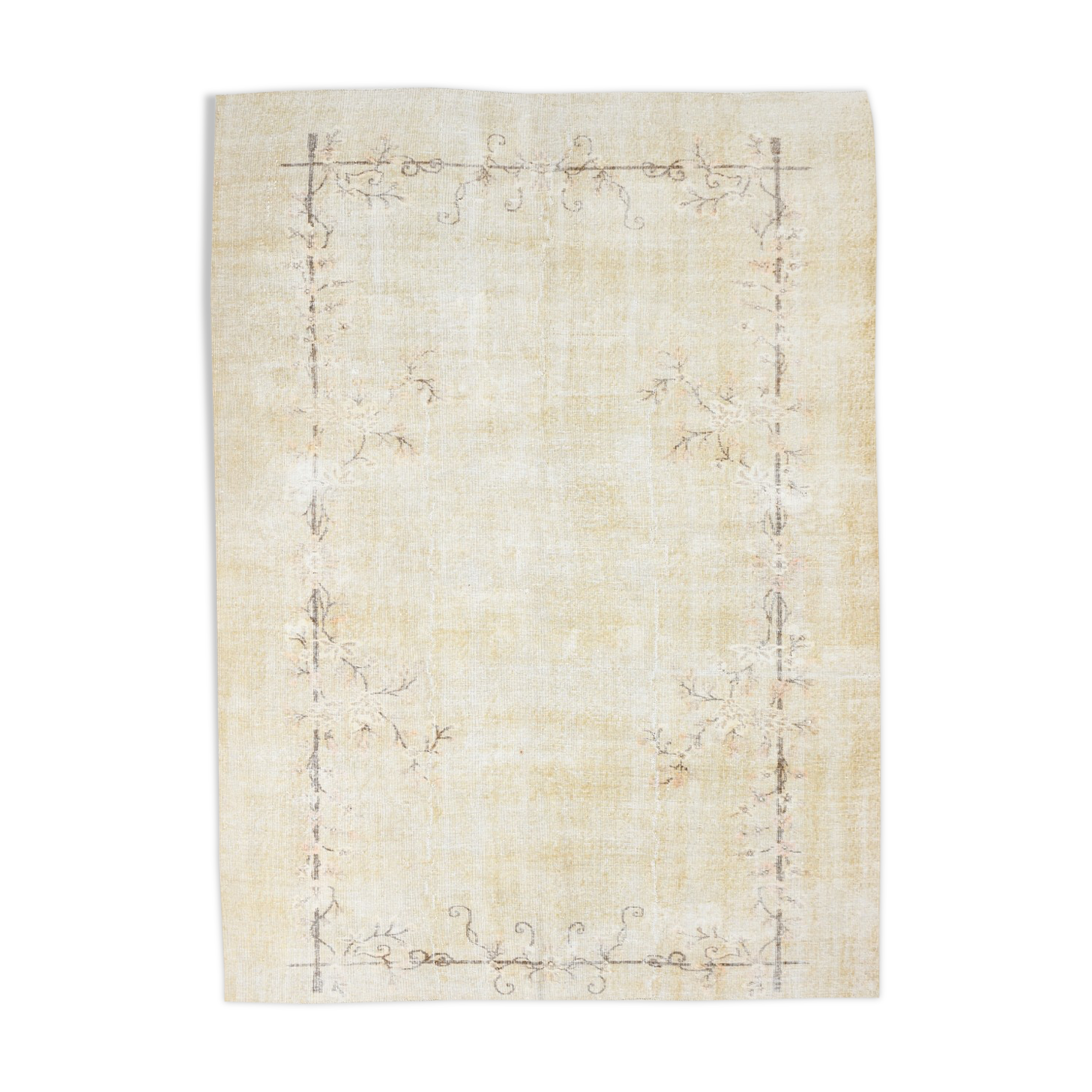 Faded beige classic vintage rug