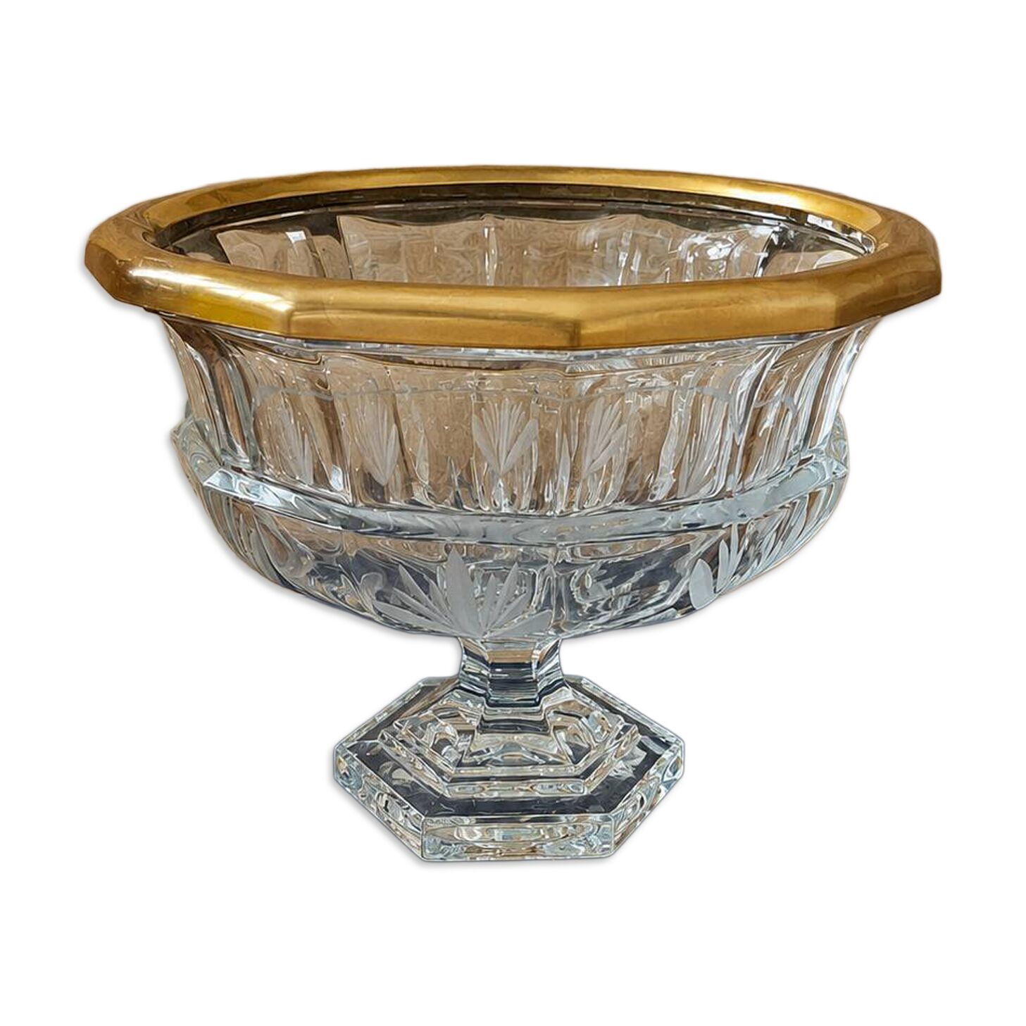 Cut Crystal Cup on a Gilded Base