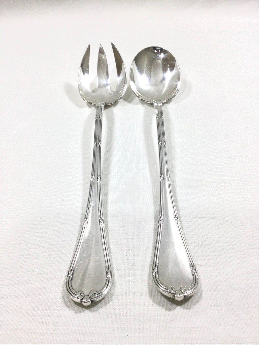 Christofle - Cross ribbon Model Salad Cutlery