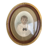 Colorized photo portrait of little boy