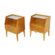 Pair of Swedish bedsides in elm and glass, Sweden, 1940