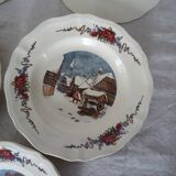 5 assiettes creuses H.Loux Sarreguemines Obernai